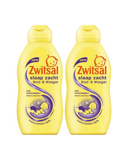 slaap zacht bad- & wasgel lavendel - 2x200 ml - baby