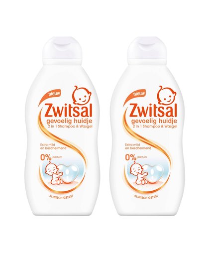 gevoelig huidje shampoo & wasgel - 2x200 ml - baby