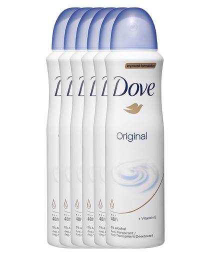 Original anti-transpirant deodorant spray - 6 stuks - voordeelverpakking