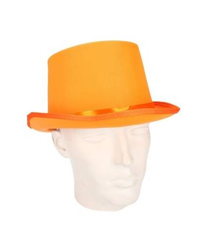 Oranje hoge hoed voor volwassenen