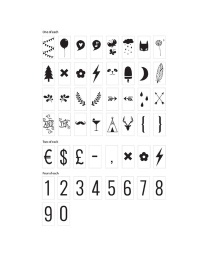 lightbox letterset Nummers & Symbolen