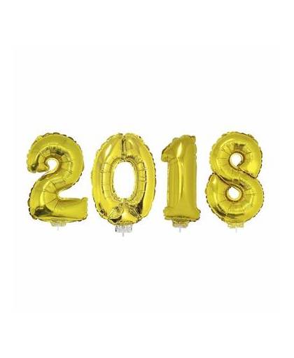 2018 folie ballonnen op een stokje - goud - oud en nieuw versiering