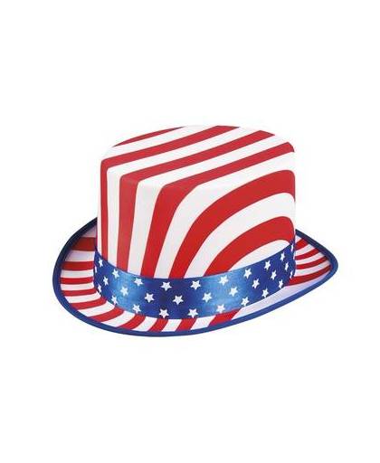 Luxe hoge hoed usa - volwassenen - amerika feesthoed