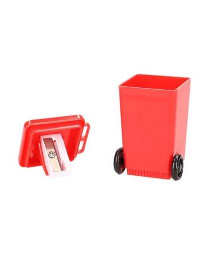 Rode rolcontainer puntenslijper - vuilnisbak potloodslijpers