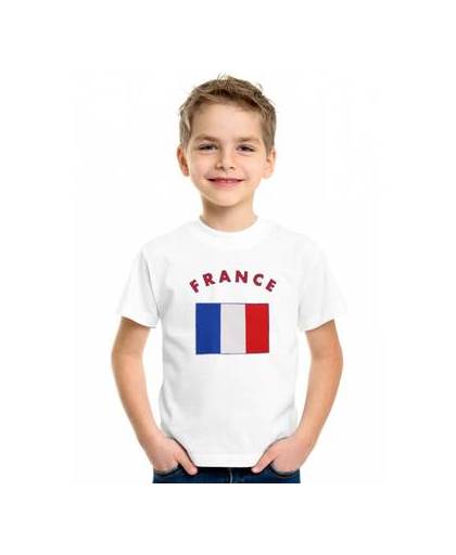 Wit kinder t-shirt frankrijk xs (110-116)