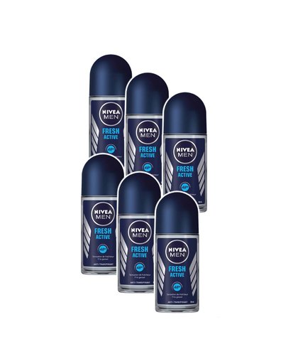MEN fresh active roll-on deodorant - voordeelverpakking 5+1 gratis