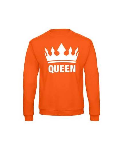 Oranje koningsdag queen sweater dames l