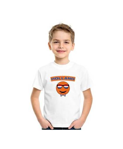 Holland coole smiley t-shirt wit kinderen s (122-128)