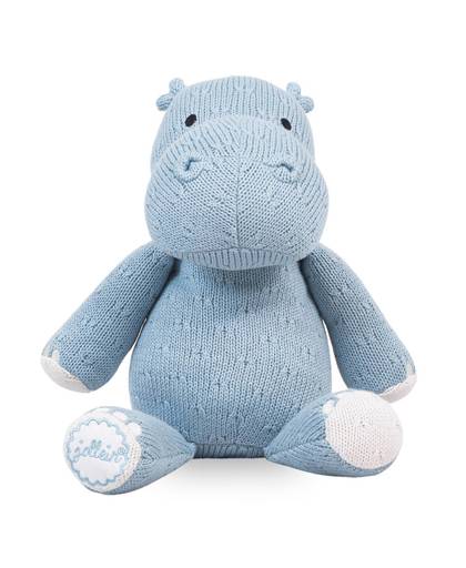 Soft knit Hippo knuffel soft blue
