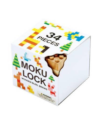 Mokulock ko034-r kodomo - houten bouwstenen (34 stuks mix)