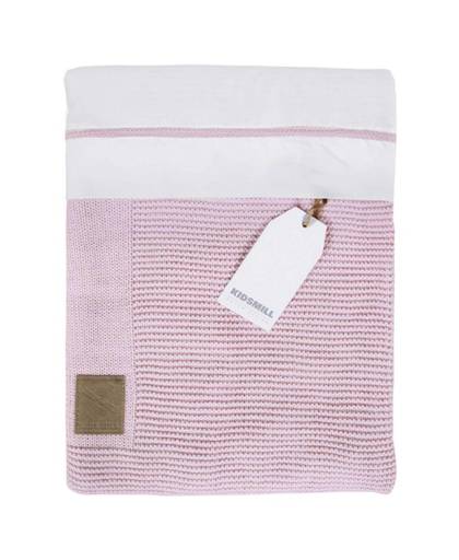 Knitted dekbedovertrek wieg 80x80 cm roze