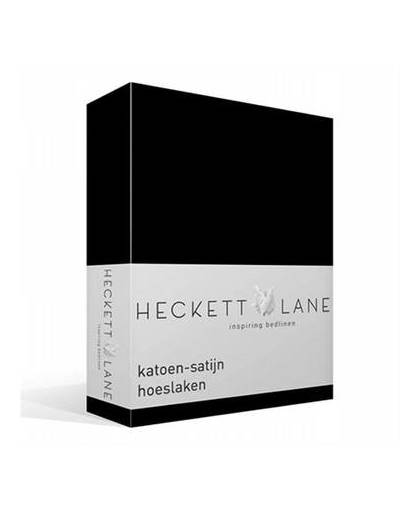 Heckett & lane katoen-satijn hoeslaken - lits-jumeaux (160x200 cm)