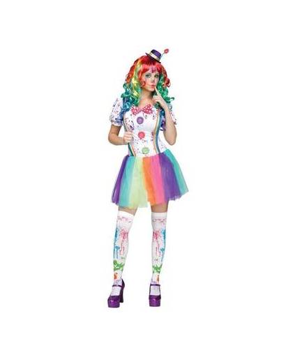 Compleet clowns kostuum paint voor dames s/m (36-38)
