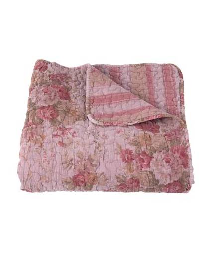 Clayre & eef plaid stonewashed 150x150 - roze - polyester