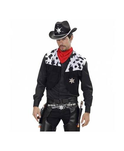 Cowboy dubbele holster western look zwart