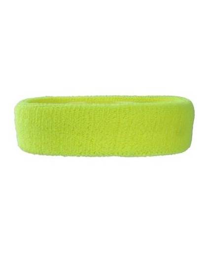 Neon gele hoofd zweetband voor volwassenen