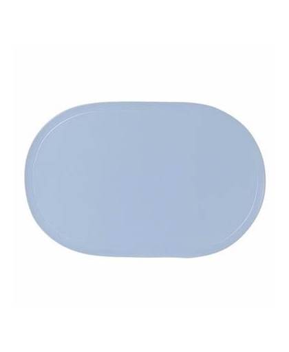 6x ovale placemats lichtblauw - afneembaar kunststof - 43 x 28 cm