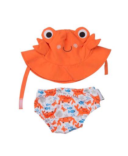 Charlie the crab zwemluier + zonnehoedje maat M