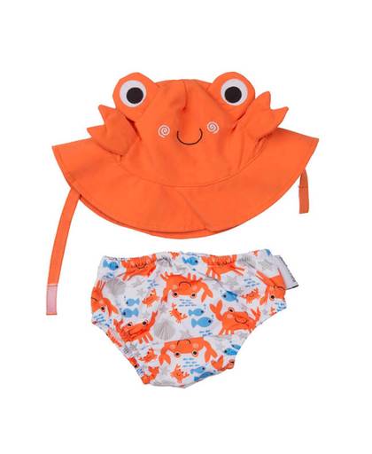 Charlie the crab zwemluier + zonnehoedje maat S