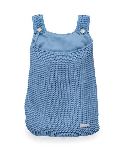 heavy knit opbergzak blauw
