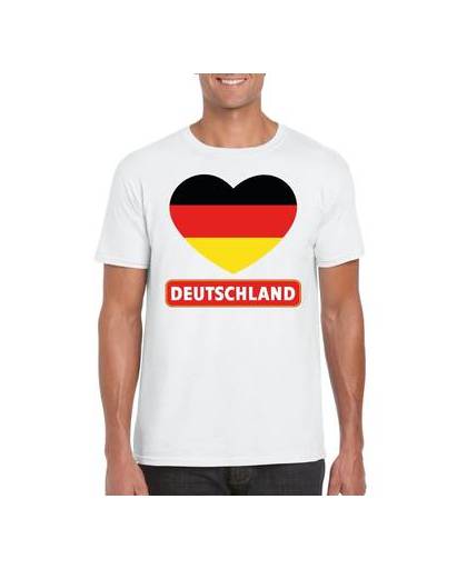 Duitsland t-shirt met duitse vlag in hart wit heren 2xl