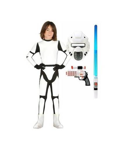 Compleet space trooper kostuum maat 110-116 voor kinderen