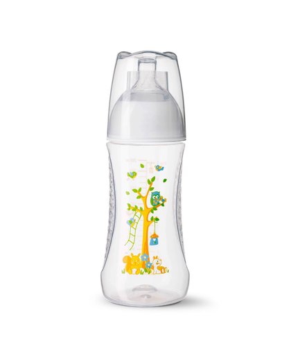 Happiness fles Play With Us 260 ml oranje/groen