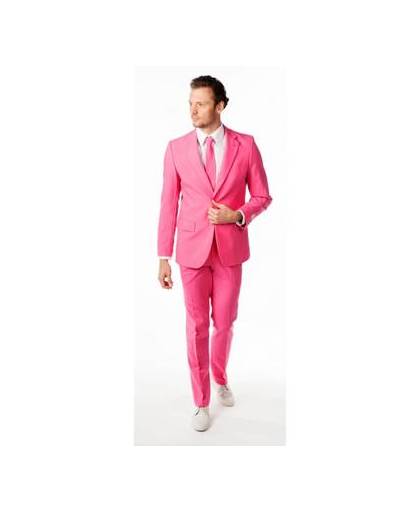 Luxe roze heren kostuum 52 (xl)