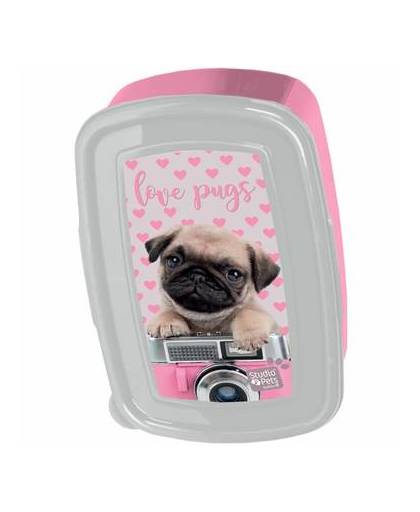 Studio pets love pugs - lunchbox - 18,5 x 13 cm - multi