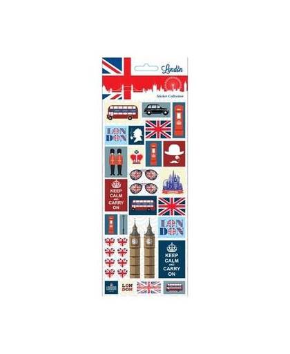 Stickervel keep calm and carry on londen stijl