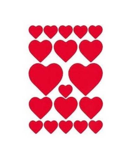 Hartjes stickers 57 stuks - valentijn stickertjes hartjes 57 stuks