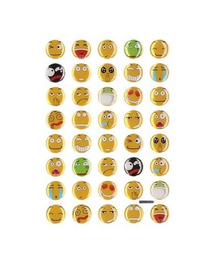 40x emotie stickers gekleurd op vel