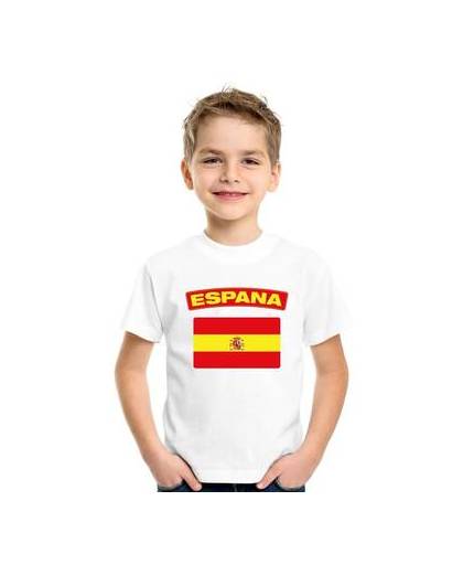 Spanje t-shirt met spaanse vlag wit kinderen xs (110-116)