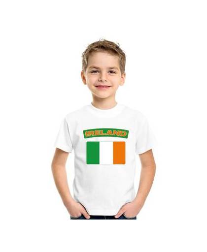 Ierland t-shirt met ierse vlag wit kinderen l (146-152)