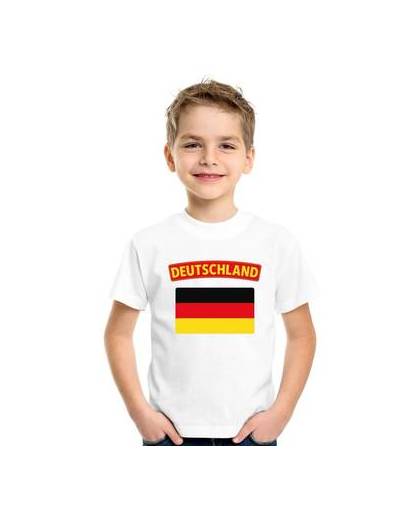Duitsland t-shirt met duitse vlag wit kinderen s (122-128)