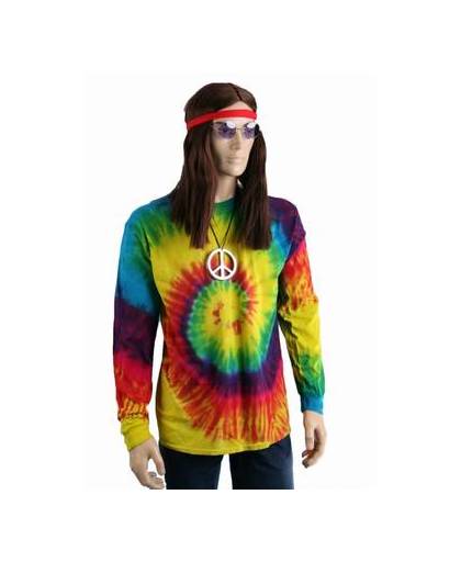 Tie-dye lange mouw t-shirt rainbow m