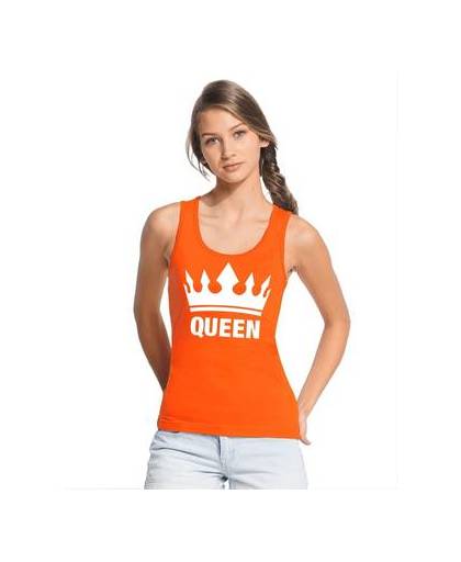 Oranje koningsdag queen tanktop shirt/ singlet dames xl