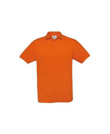 Oranje polo t-shirt met korte mouw m