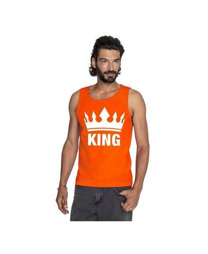 Oranje koningsdag king tanktop shirt/ singlet heren m