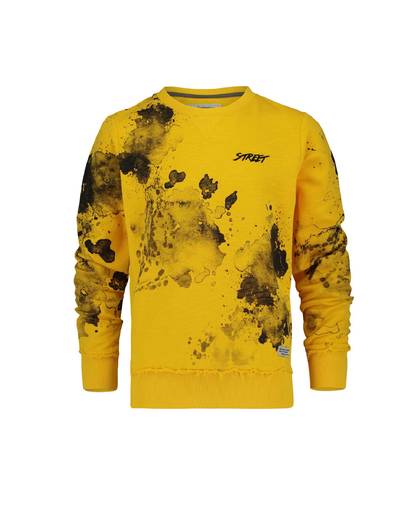 sweater Nozo geel met een allover vlekken print