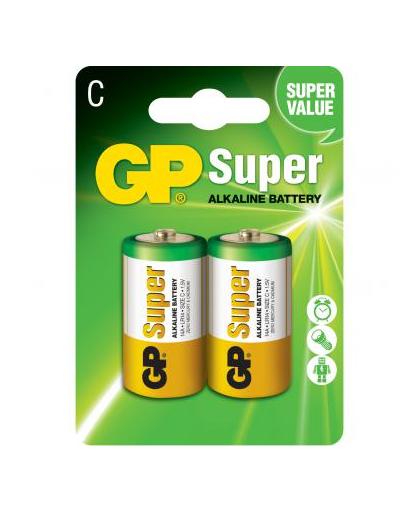 GP Super Alkaline batterijen C/LR14 - 2 stuks