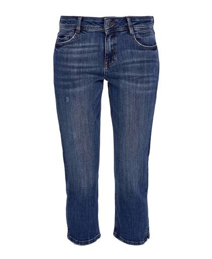 capri jeans met lichte slijtage details