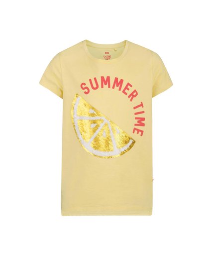 T-shirt met omkeerbare pailletten geel