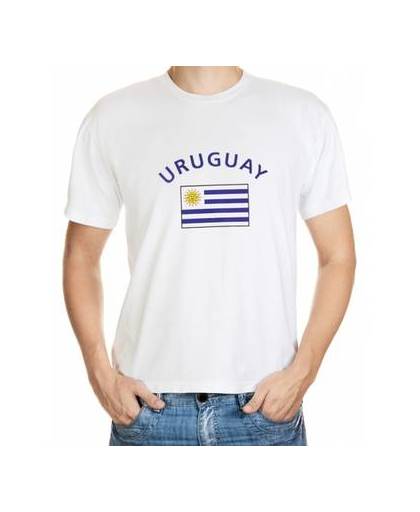 Wit heren t-shirt uruguay s