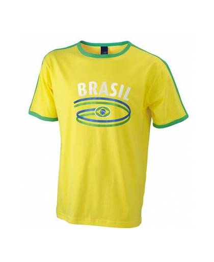 Geel heren t-shirt brazilie 2xl