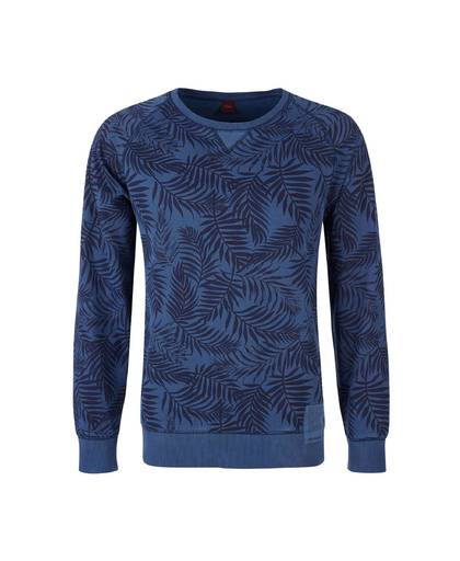 sweater met all-over print blauw