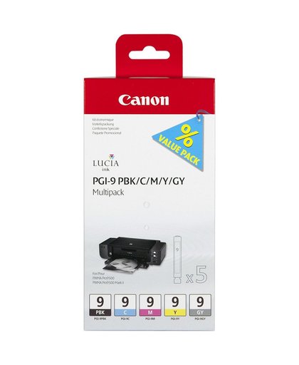 Canon PGI-9 inktcartridge Zwart, Cyaan, Magenta, Zwart Pigment, Geel