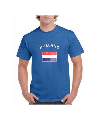 Blauw heren t-shirt holland s