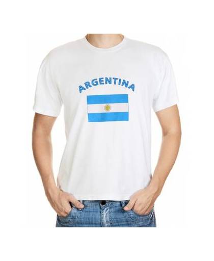 Wit t-shirt argentinie heren xl