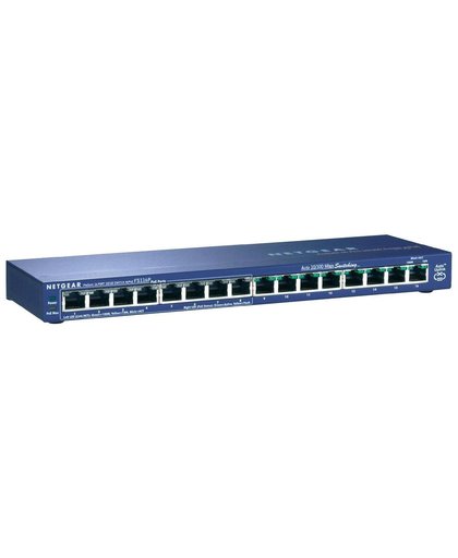 Netgear FS116PEU Fast Ethernet (10/100) Power over Ethernet (PoE) netwerk-switch